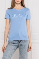 t-shirt satinette | regular fit GUESS himmelblau