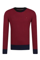 Woll Pullover COLOR TIPPED |       Regular Fit Tommy Hilfiger Maroon