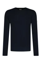 woll pullover | regular fit EA7 dunkelblau