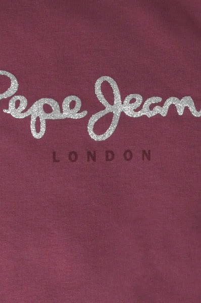 T-shirt HANA GLITTER | Regular Fit Pepe Jeans London Maroon
