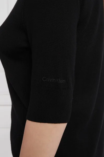 woll kleid extra fine 1/2 sleeve Calvin Klein | Schwarz