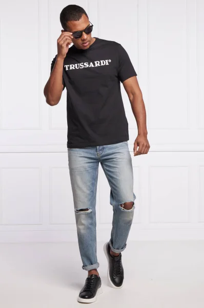 t-shirt | regular fit Trussardi schwarz