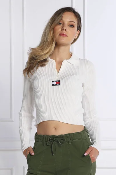 pullover thru rib | cropped fit Tommy Jeans weiß
