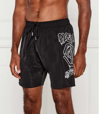 Badeshorts Graffiti Philipp Plein | Schwarz Regular Fit PB25MBL01