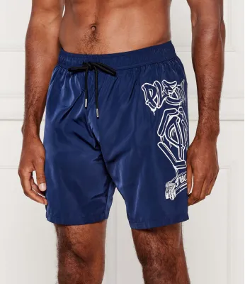 Badeshorts Graffiti Philipp Plein | Dunkelblau Regular Fit PB25MBL01
